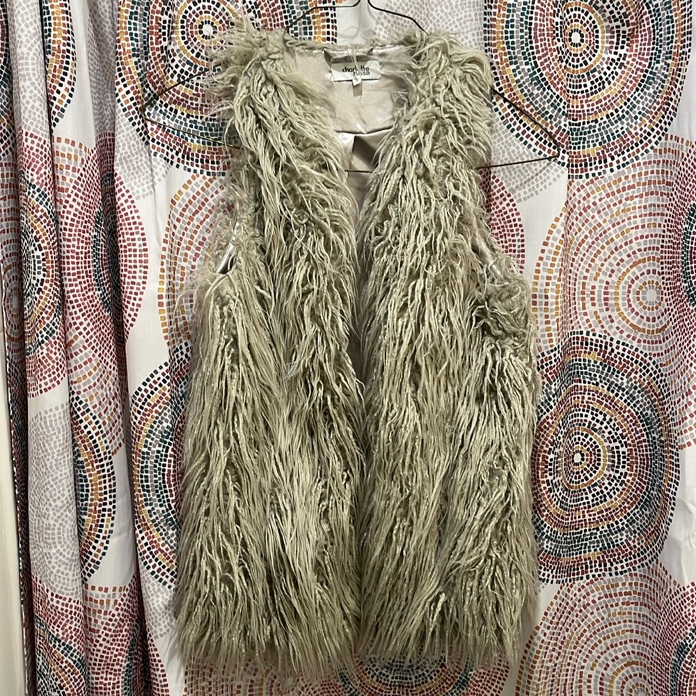 Gray fluff vest